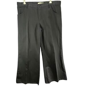 See By Chloe Chino Pants Womens 34 Black Wide Leg Cotton Linen Casual Modern